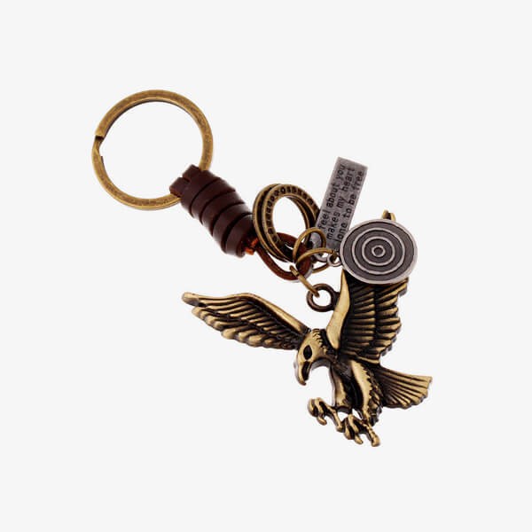 Leather Eagle Keychain
